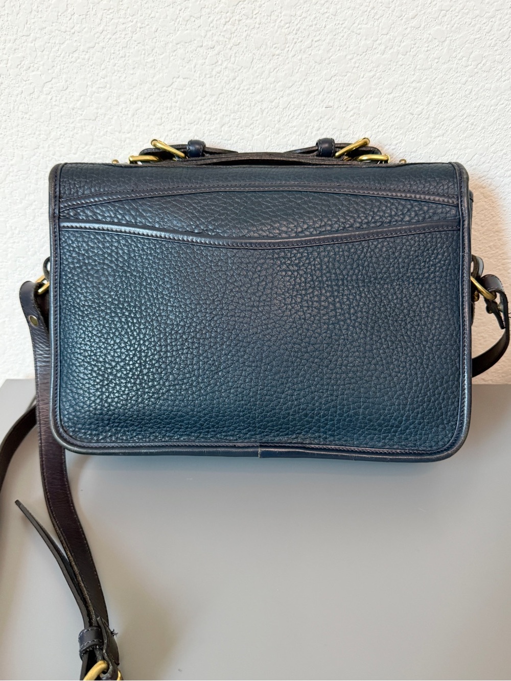 Dooney & Bourke Blue Leather Crossbody Bag with brass Hardware Vintage - Picture 2 of 11